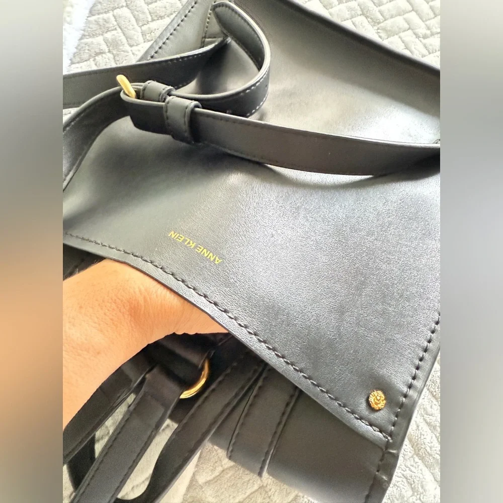 Anne Klein Black Ava Structured Backpack Bag